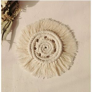 Boho Tassel Trivets Coasters. Cotton. Set of 4. NIP